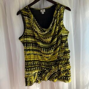 Vintage y2k yellow and black grunge indie blouse